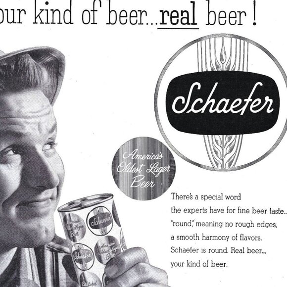 Vintage 1958 Schaefer Lager Beer Print Ad Retro Men Fashion Fedora Hat - Picture 2 of 2